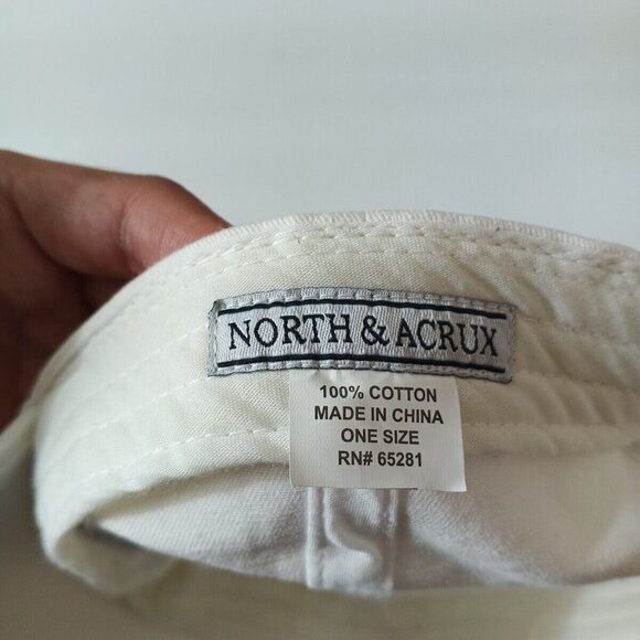 NORTH & ACRUX Embroidered Baseball Cap Hat One Size Men Activewear Gym White - Picture 9 of 9